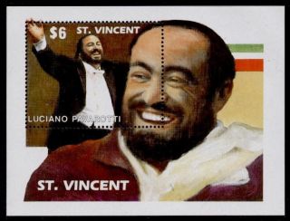 St Vincent 1505 Luciano Pavarotti,  Music (crease) photo