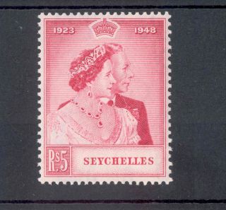 Seychelles Kgvi 1948 Rsw 5r Carmine Sg153 photo