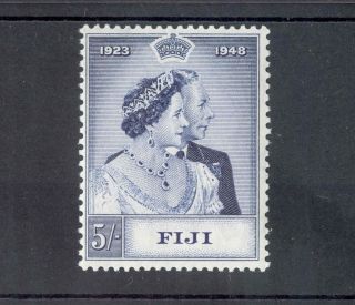 Fiji Kgvi 1948 Rsw 5s Violet - Blue Sg271 Royal Silver Wedding Omnibus photo