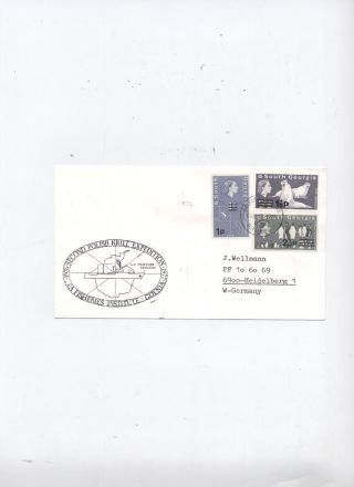South Georgia 1976 Overprinted Franking On Special Fishing Cover To Germany photo