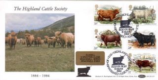 Benham Bocs (2) 25 Cattle Fdc 6 - 3 - 84 Highland Cattle Society Edinburgh Shs F14 photo