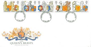24 February 1998 The Queens Beasts Royal Mail First Day Cover Taunton Fdi photo