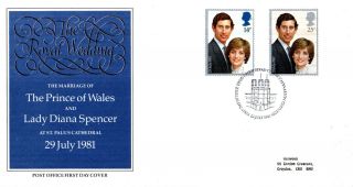 22 July 1981 Royal Wedding Post Office First Day Cover Caernarfon Gwynedd Shs photo