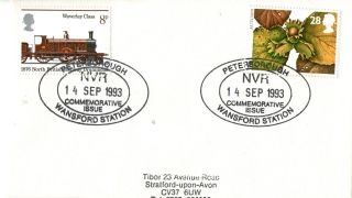 14 September 1993 Autumn First Day Cover Nvr Wansford Station Peterborough Shs photo