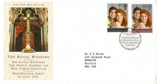22 July 1986 Royal Wedding Royal Mail First Day Cover Bureau Shs photo