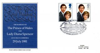 22 July 1981 Royal Wedding Post Office First Day Cover Caernarfon Castle Shs photo