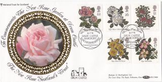 (31167) Clearance Gb Benham Fdc Roses - Drum Castle Banchory 16 July 1991 photo
