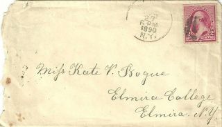 U.  S.  1890 220 2c Carmine Washington On Ny To Elmira College Ny Wysiywyg Cover photo