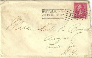 U.  S.  1897 2c Washington On Buffalo,  Ny To Avon,  Ny Wysiwyg Cover photo