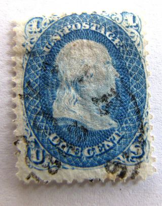 63 Light Cancel 1861 Civil War Issue 19th Century Usa Stamp A5 photo