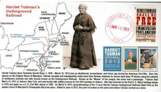 6° Cachets Black History Harriet Tubman Death Centennial Emanicpation Stamp photo