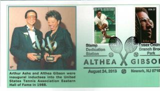 6° Cachets 4803 Althea Gibson And Arthur Ashe Newark Cancellation Tennis Combo photo