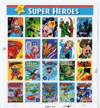 209 Us Stamp Scott 4084 39c Dc Comics Heroes - Sheet photo
