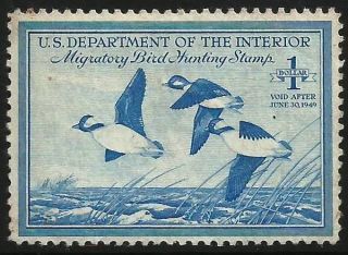 1948 Rw15 Duck Stamp Front Ogh - Lowest Ebay Price Giant Supersale photo