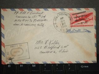 Apo 40 Cape Gloucester,  Britian Wwii Army Cover 185th Infantry 1944 Censored photo