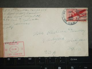 Apo 502 Noumea,  Caledonia 1942 Censored Wwii Army Cover 13 Air Depot Group photo