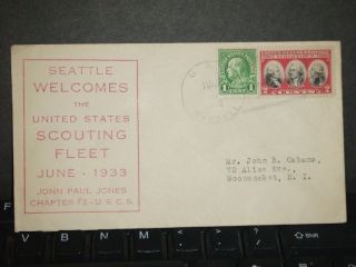 Uss Tarbell Dd - 142 Naval Cover 1933 Scouting Fleet Cachet Seattle,  Wash photo