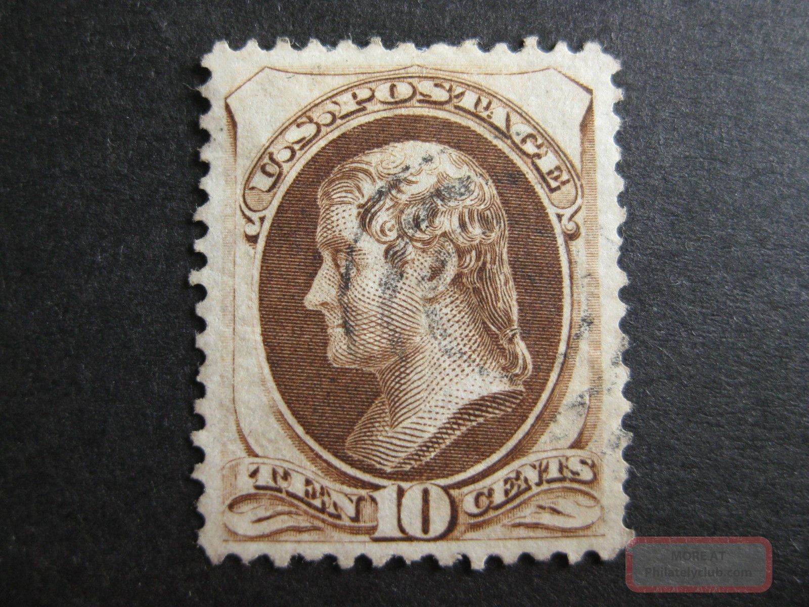 Early Us Stamp - Jefferson 10 Cents Brown 1870 - - (scotts 139) United States photo