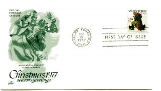 1729 Christmas 1977 Valley Forge,  Artcraft,  Fdc photo