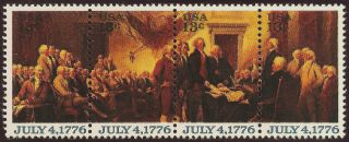 1976 United States Scott 1691 - 94 Declaration,  Independence Strip Of 4 (13¢) photo