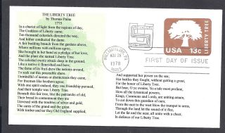 U588 13c Liberty Tree Stamped Envelope Revalued To 15c photo