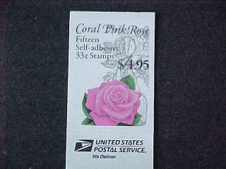 Scott Bk242b Pink Rose Complete Booklet P S111 photo