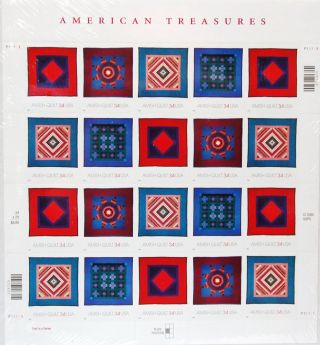 Usps American Treasures Serier Amish Quilts Sheet photo
