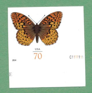 Us Great Spangled Fritillary Butterfly 70c No Die Cut Plate Single photo