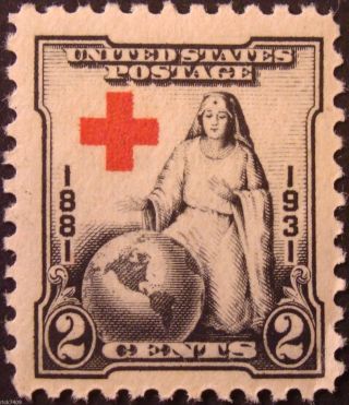 Stamp Us 2c Red Cross,  (1931) Cat.  702 Nh/og photo