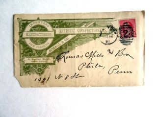 1891 Front Of Envelope 2 Cent Stamp From 