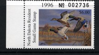 Nd15,  1996 North Dakota State Duck Stamp,  Mallards photo
