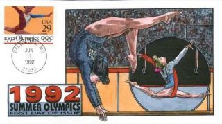 Collins Hand Painted 2638 1992 Olympics Gymnastics photo