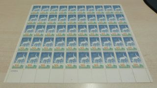 Full Sheet Of 50 Whooping Cranes 1098 Og photo