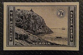 Us 762 7c Imperf National Parks - Acadia Single Stamp. photo