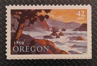 Us 4376 42 Cent Oregon Statehood 150th Anniv,  Self - Adhesive Single Stamp photo