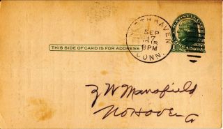 1915 York,  Haven & Hartford Railroad Postal Card - - North Haven,  Ct photo