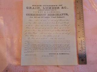 Orig 1854 8x10 Cockey Gambrill Baltimore Maryland Md Broadside Stampless Cover photo