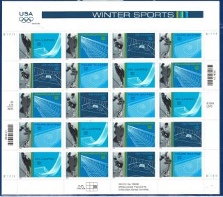 Scott 3552 - 5 Winter Sports Sheet Cat.  Value $17.  00 002 photo