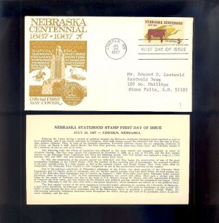 Nebraska Statehood 1328 July 29,  1967 Lincoln,  Ne photo