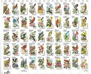 State Birds And Flowers Usa Full Sheet Scott 1953 - 2002 photo