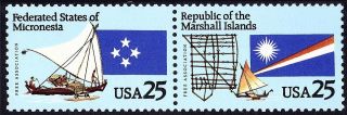 Scott 2506 - 07 25 - Cent Micronesia & Marshall Islands Se - Tenant Pair - photo
