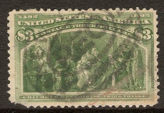 United States 1893 `columbus ' $3 Registered Sg 248 Cat £900 With Fault photo