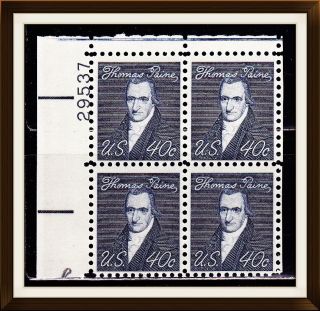 Us Block Of 4 Stamp With Plate 29537 Scott 1292 photo