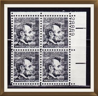 Us Block Of 4 Stamp With Plate 28869 Scott 1282 photo
