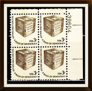 Us Block Of 4 Stamp With Plate 39604 Scott 1584 photo