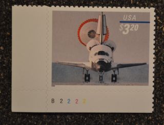 Usa1998 3261 $3.  20 Space Shuttle Landing - Plate Single Nh High Value photo