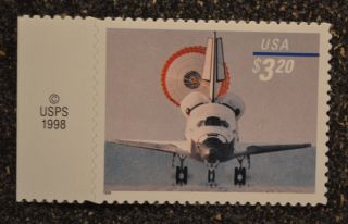 Usa1998 3261 $3.  20 Space Shuttle Landing Copyright Single Nh High Value photo