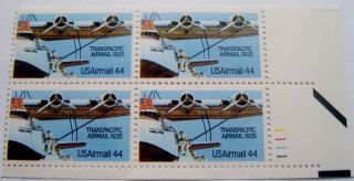 Transpacific Airmail 1935 Numbered Plate Block Of 4 Scott ' S C115 photo