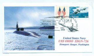 Uss Ohio Ssgn - 726 Cruise Missiles/seal Team Transport Submarine Color Cachet photo