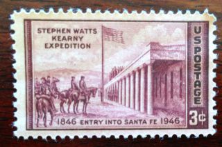 Us Stamp Stephen Watts Kearny Expedition 1846 - 1946 3 Cent Stamp Usa photo